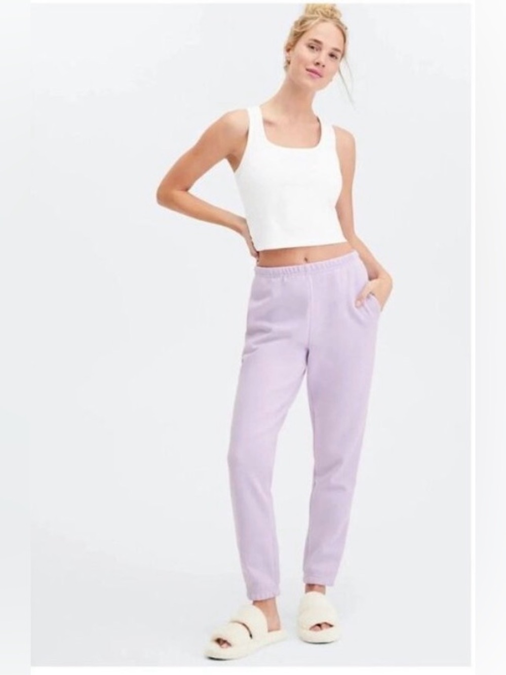 New Fabletics Go-To Slim Tracksuit Bottoms Sweat Pants Hazy Iris- XS